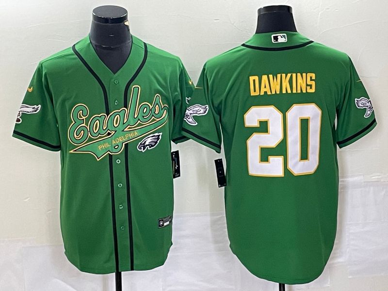 Men Philadelphia Eagles #20 Dawkins Green Co Branding Game NFL Jersey style 7->philadelphia eagles->NFL Jersey